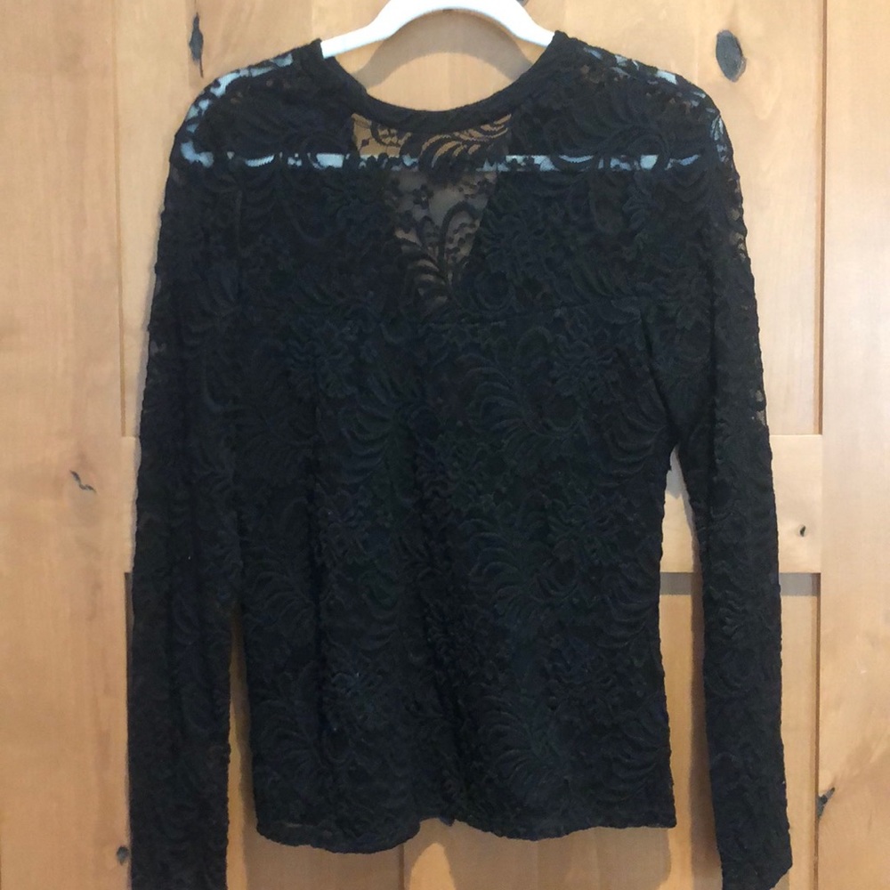 See through shoulder lace top